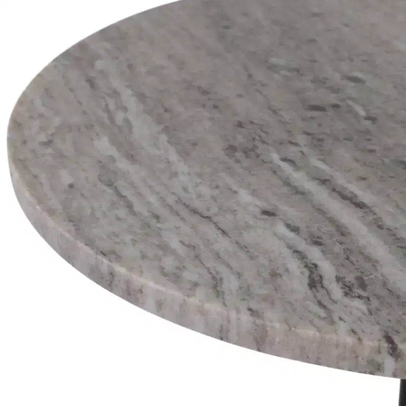 Classic End Table, Side Table, or Small Night Stand for Room Decor - Bold Metal Accent Table with Marble Top Ideal for Living Room - 21