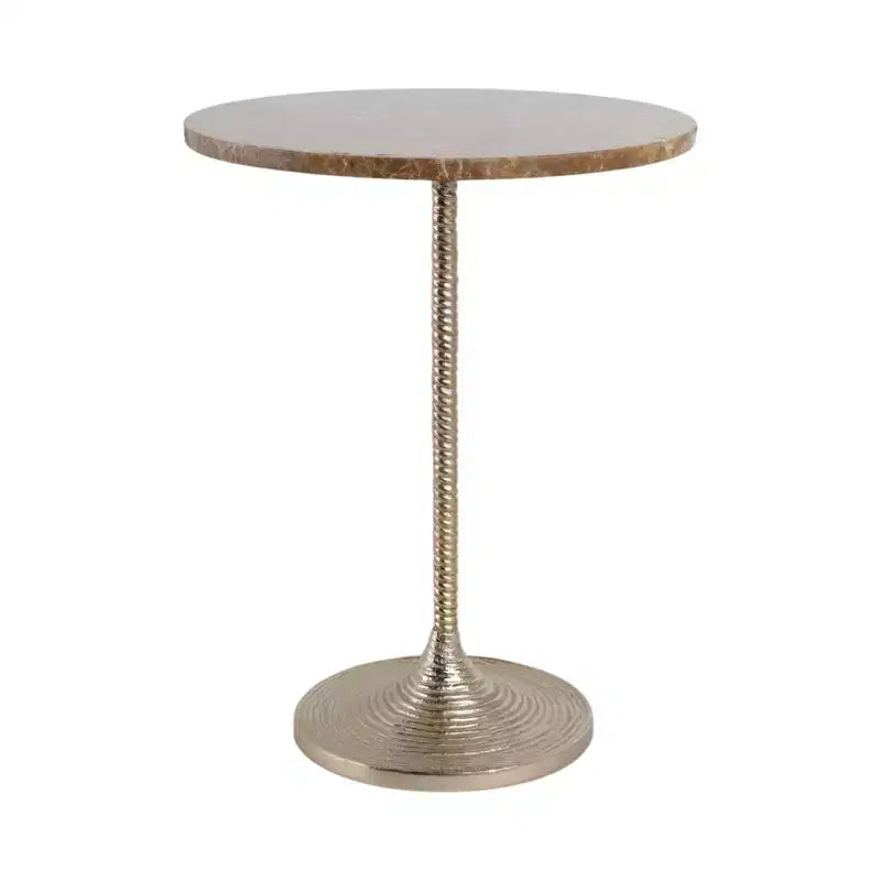 Classic End Table, Side Table, or Small Night Stand for Room Decor - Bold Metal Accent Table with Marble Top Ideal for Living Room - 21