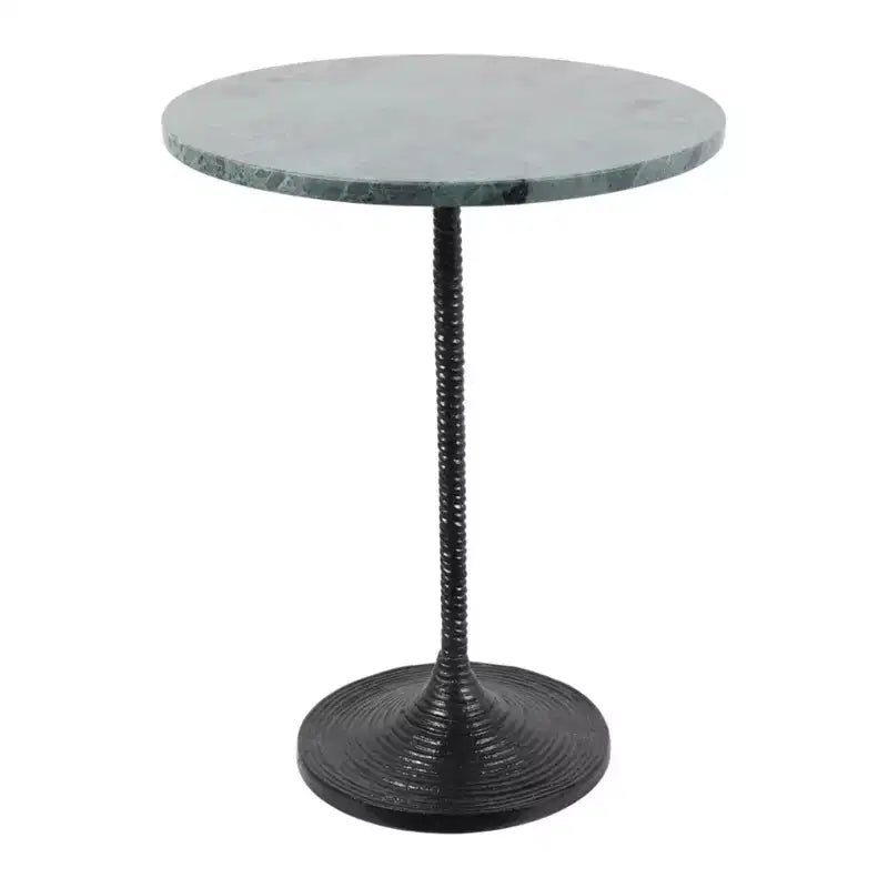 Classic End Table, Side Table, or Small Night Stand for Room Decor - Bold Metal Accent Table with Marble Top Ideal for Living Room - 21