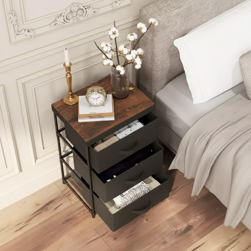 Table de chevet en tissu