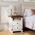 Table de chevet blanche de style rustique
