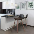 Set of 2 26" Maire Counter Height Barstools Distressed Brown - WyndenHall: Retro Urban, Low-Profile Back, Bentwood Legs