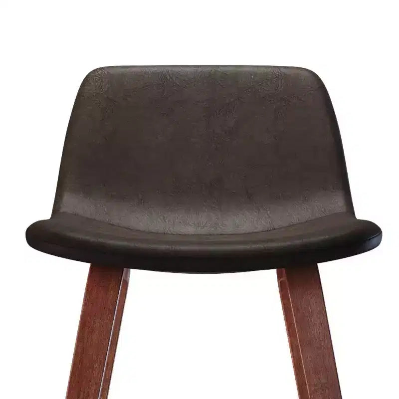 Set of 2 26" Maire Counter Height Barstools Distressed Brown - WyndenHall: Retro Urban, Low-Profile Back, Bentwood Legs