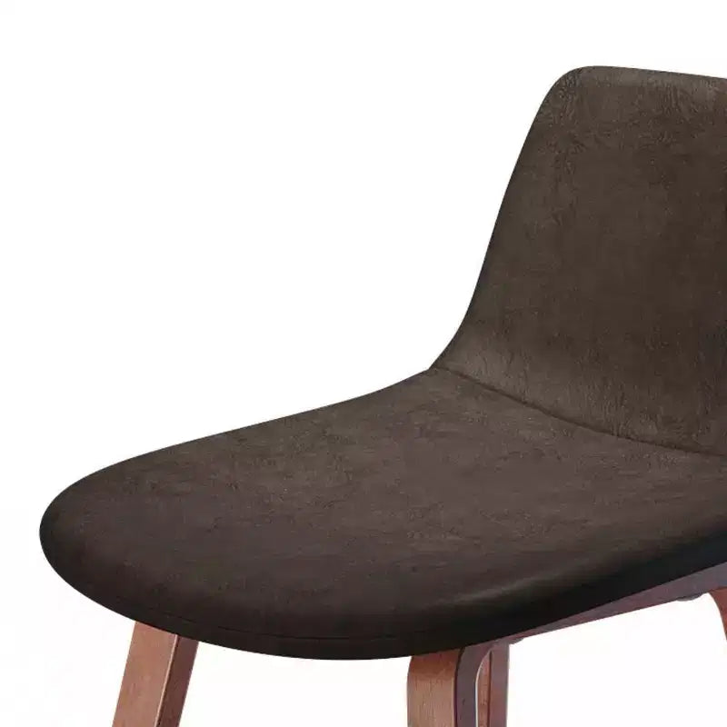 Set of 2 26" Maire Counter Height Barstools Distressed Brown - WyndenHall: Retro Urban, Low-Profile Back, Bentwood Legs