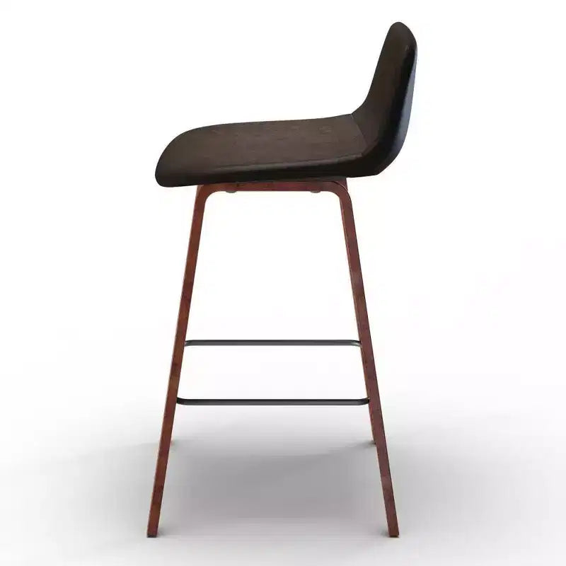 Set of 2 26" Maire Counter Height Barstools Distressed Brown - WyndenHall: Retro Urban, Low-Profile Back, Bentwood Legs