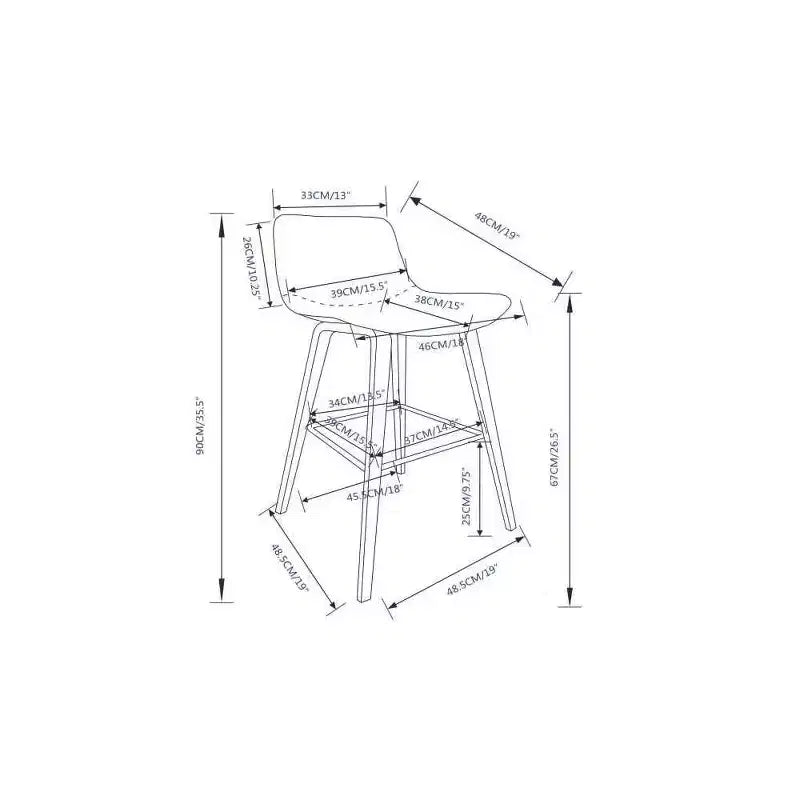 Set of 2 26" Maire Counter Height Barstools Distressed Brown - WyndenHall: Retro Urban, Low-Profile Back, Bentwood Legs