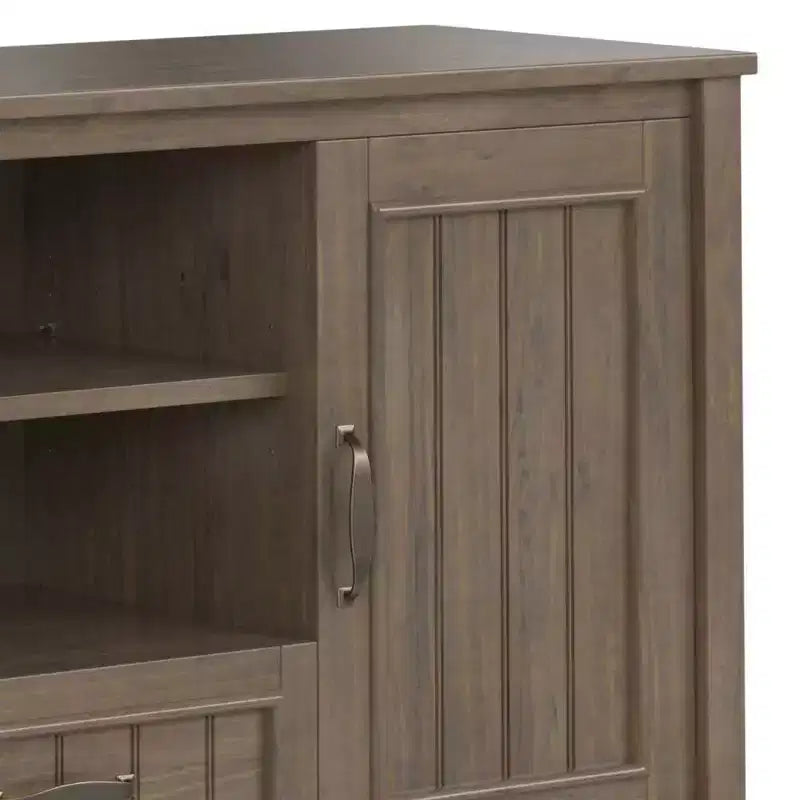 Rowan TV Stand for TVs up to 60" Smoky Brown - Wyndenhall: Contemporary Style, 30-Inch Height, Storage Drawer