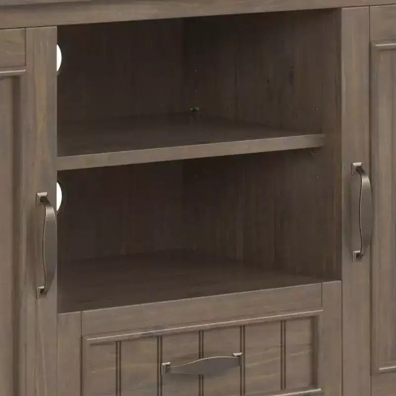 Rowan TV Stand for TVs up to 60" Smoky Brown - Wyndenhall: Contemporary Style, 30-Inch Height, Storage Drawer
