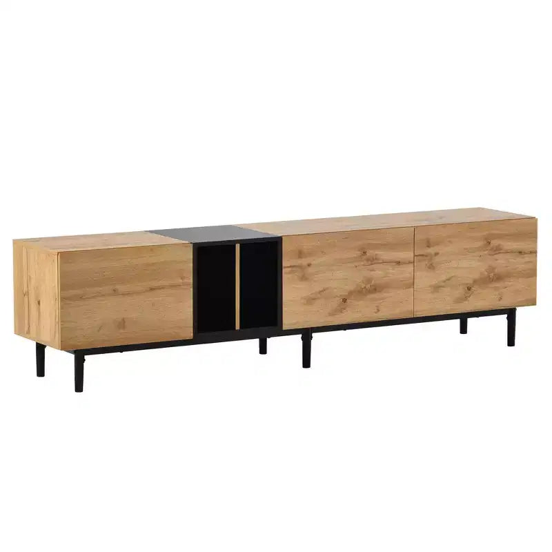 Modern TV Stand for TVs up to 80'', Entertainment Center with Large Storage Cabinet RE-ModernLuxe