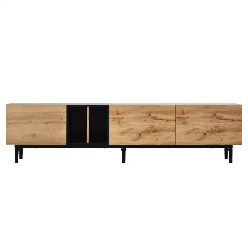 Modern TV Stand for TVs up to 80'', Entertainment Center with Large Storage Cabinet RE-ModernLuxe