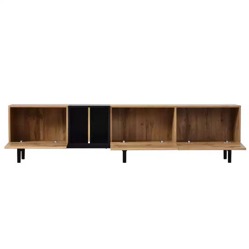 Modern TV Stand for TVs up to 80'', Entertainment Center with Large Storage Cabinet RE-ModernLuxe