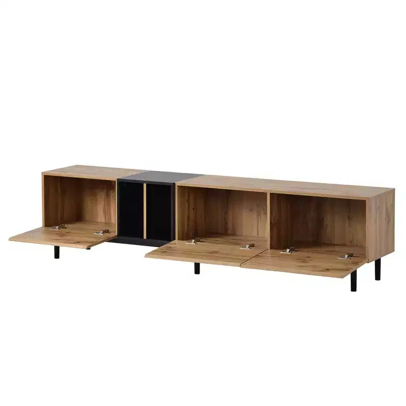 Modern TV Stand for TVs up to 80'', Entertainment Center with Large Storage Cabinet RE-ModernLuxe