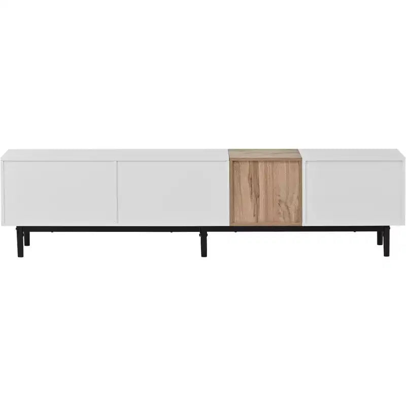 Modern TV Stand for TVs up to 80'', Entertainment Center with Large Storage Cabinet RE-ModernLuxe