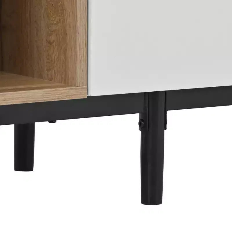 Modern TV Stand for TVs up to 80'', Entertainment Center with Large Storage Cabinet RE-ModernLuxe