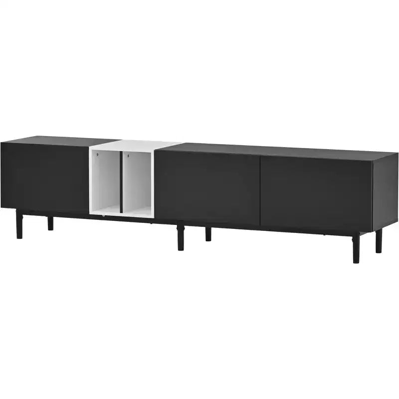 Modern TV Stand for TVs up to 80'', Entertainment Center with Large Storage Cabinet RE-ModernLuxe