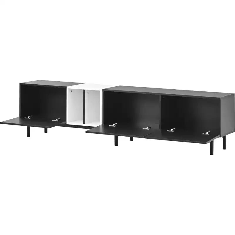 Modern TV Stand for TVs up to 80'', Entertainment Center with Large Storage Cabinet RE-ModernLuxe